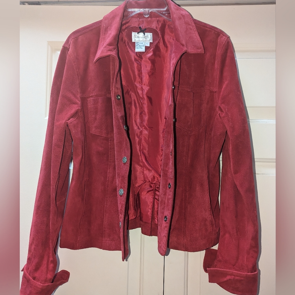 Live a little women's Red Suede jacket size L